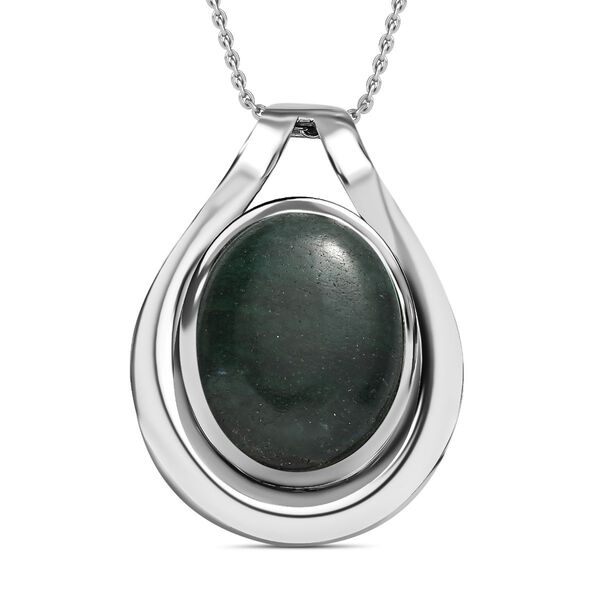 Grüner Aventurin Schmuckset Edelstahl ca. 18.00 ct image number 0