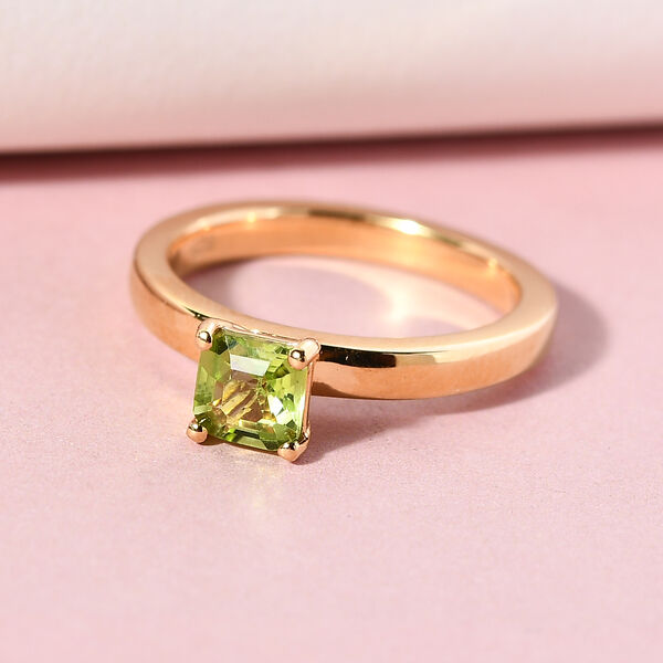 Natürlicher Peridot-Ring, 925 Silber vergoldet  ca. 0,63 ct image number 2