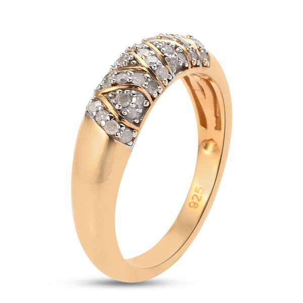 Diamant-Ring, 925 Silber Gelbgold Vermeil  ca. 0,25 ct image number 5