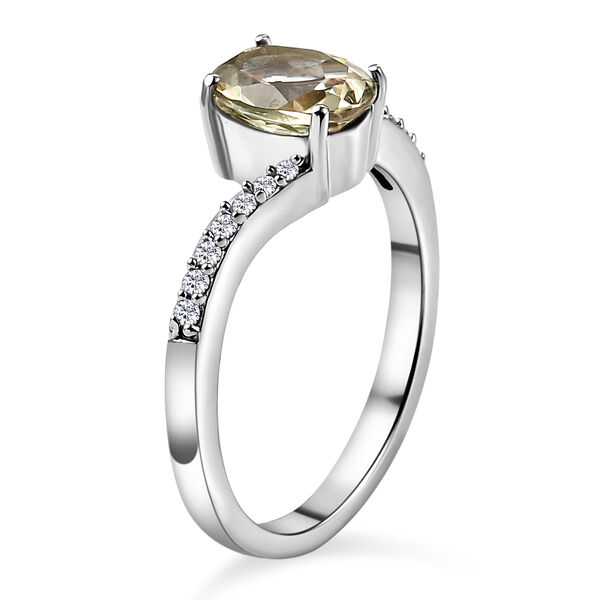 AAA Turkizit und weißer Zirkon-Ring, 925 Silber platiniert  ca. 1,49 ct image number 5