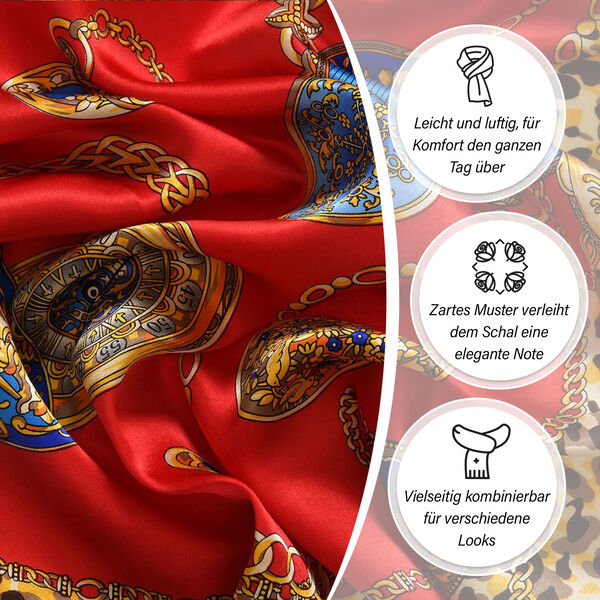 LA MAREY Maulbeerseidenschal, Rot image number 3