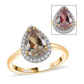 AAA Turkizit, Weißer Diamant Ring 585 Gold (Größe 17.00) ca. 2,20 ct