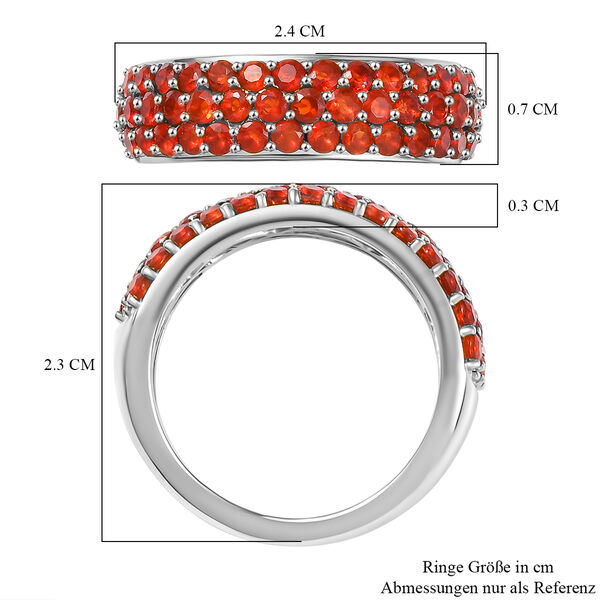Mexikanischer Kirschfeuer-Opal Ring 925 Silber rhodiniert (Gr&ouml;&szlig;e 17.00) ca. 1.29 ct image number 6