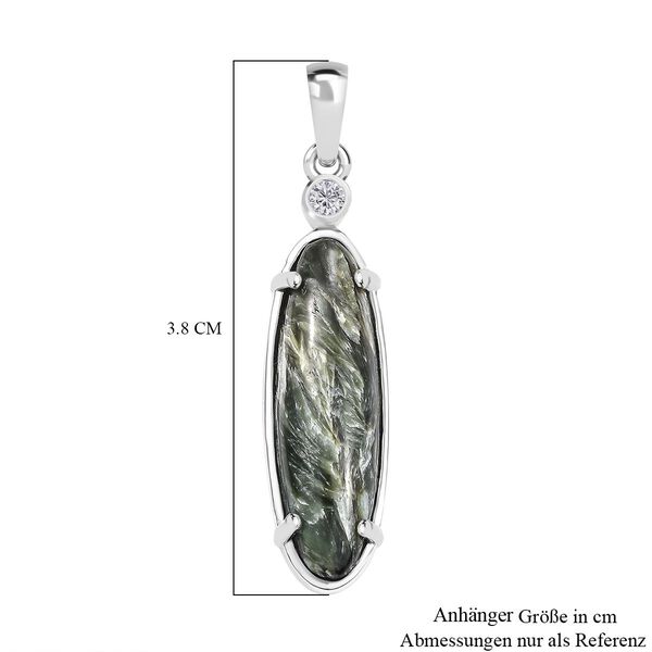 Sibirischer Seraphinite und Zirkon Anh&auml;nger - 4,68 ct. image number 6