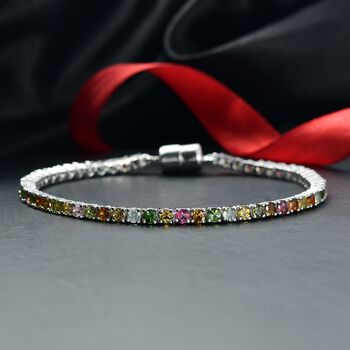 D'Joy AA Mehrfarbig-Turmalin Armband ca. 20 cm 925 Silber rhodiniert ca. 6,48 ct