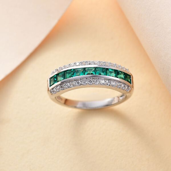 Labor Smaragd und Zirkon Ring - 1,13 ct. image number 2