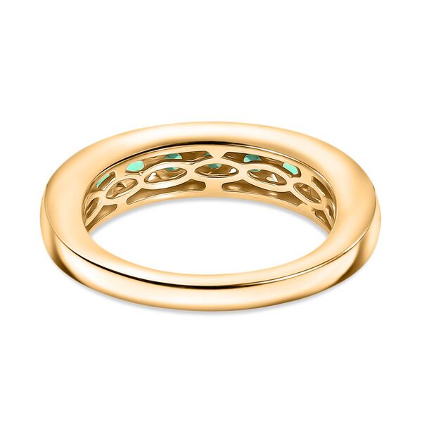 AAA Lab Created Kolumbianischer Smaragd Ring 925 Silber 750 Gelbgold Vermeil (Größe 19.00) ca. 0,95 ct image number 5