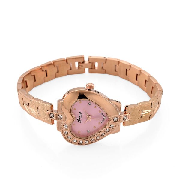 GENOA TIME V2 Herz-Armbanduhr, PC21S Japan Uhrwerk, 3ATM, 2,84x2,79cm, Ros&eacute; image number 5