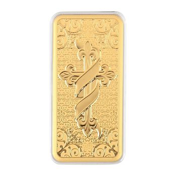 999 Gold-Barren, Biblisches Kreuzmotiv, 100mg