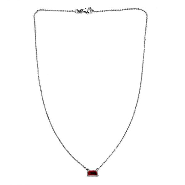 Magenta Rosa Quarz Triplette Halskette ca. 45 cm 925 Silber platiniert ca. 1.14 ct image number 3