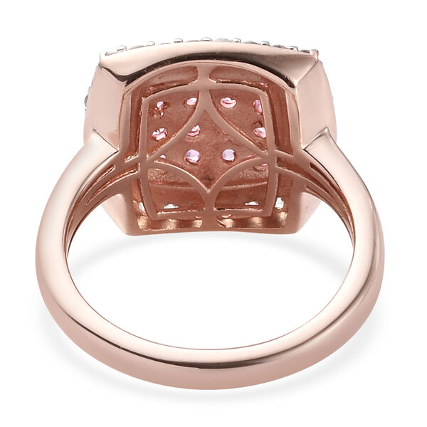 Rosa Saphir und Zirkon Ring, 925 Silber rosévergoldet, 1,26 ct. image number 4