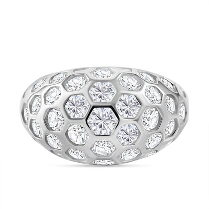 LUSTRO STELLA-Wei&szlig;er Zirkonia Ring 925 Silber rhodiniert (Gr&ouml;&szlig;e 17.00)