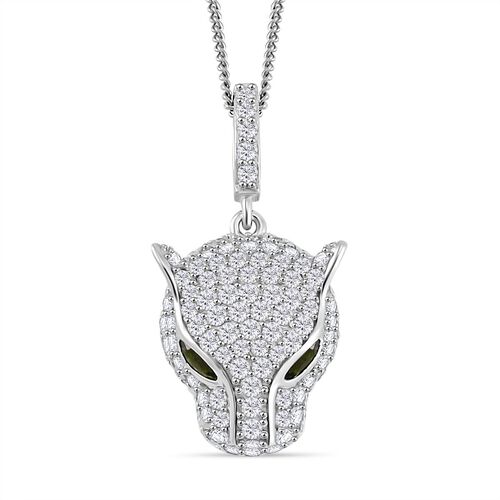 GP Natürlicher Chromdiopsid, Blauer Saphir Schmuckset 925 Silber platiniert, 925 Silber rhodiniert ca. 2,08 ct. image number 0