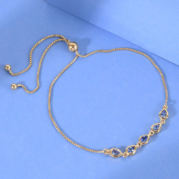 Tansanit Armband 26.75 cm 925 Silber vergoldet ca. 0,83 ct image number 2