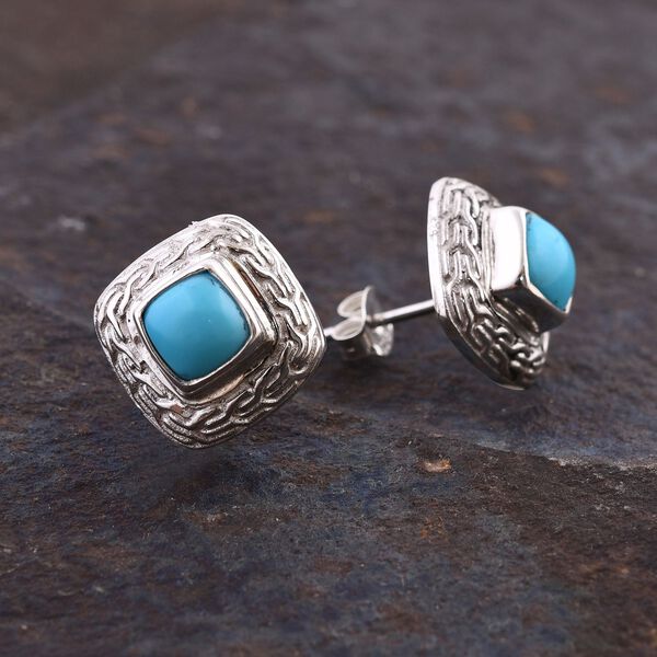 Royal Bali - Sleeping Beauty T&uuml;rkis Ohrringe 925 Silber ca. 1.69 ct image number 1