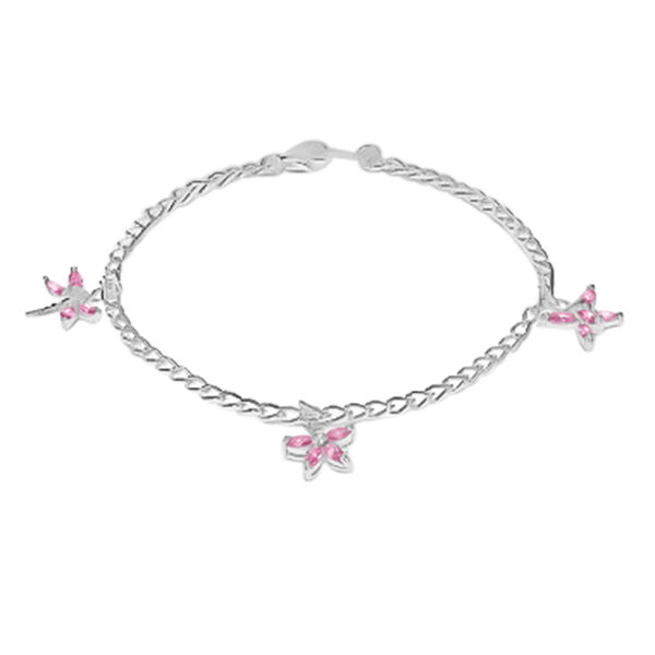 Rosa Zirkonia-Armband, 19 cm