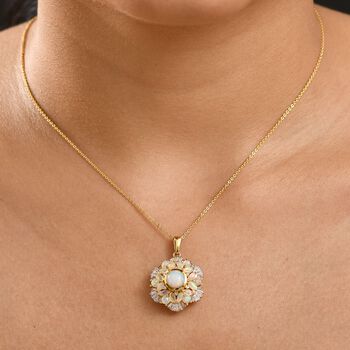 Ballerina Bloom AA Nat&uuml;rlicher, &auml;thiopischer Welo Opal, Moissanit Schmuckset 925 Silber 750 Gelbgold Vermeil ca. 3.11 ct