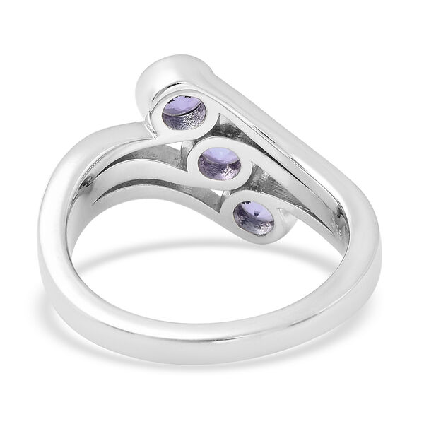 Tansanit Bypass-Ring, 925 Silber Tricolor  ca. 0,82 ct image number 5