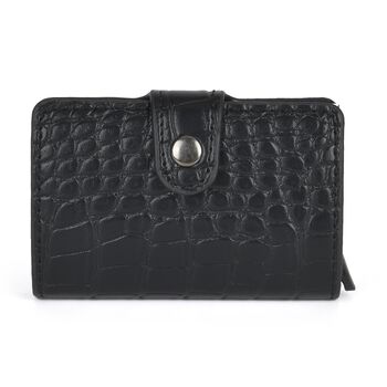 Portemonnaie im PU-Kroko-Design mit RFID-Schutz - Minimalistisches Bifold Wallet,, 6,8x10x1,2 cm