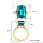 Capri-Blau Triplett Quarz-Ring, 925 Silber vergoldet  ca. 11,06 ct image number 6