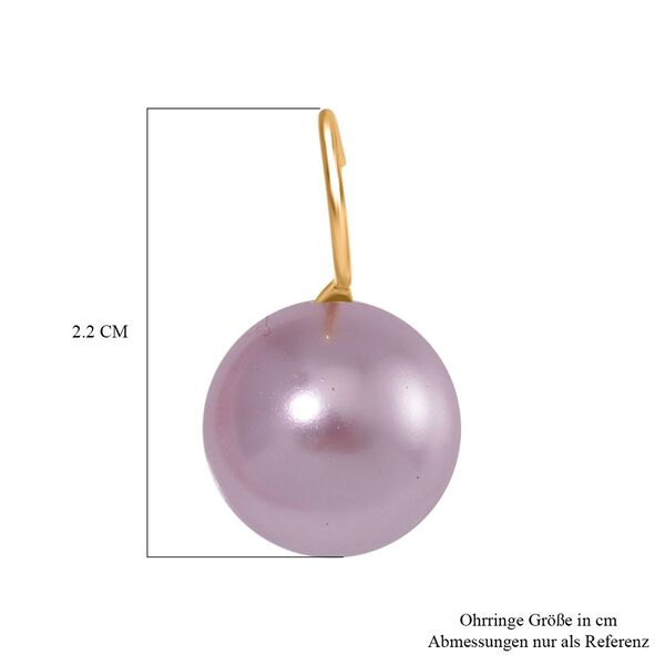 Lila Muschelkernperle Ohrringe 925 Silber vergoldet image number 6