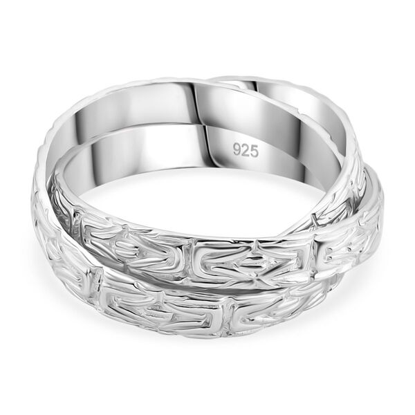 Royal Bali Kollektion - Borobudur Wickelring Trio in 925 Silber image number 5