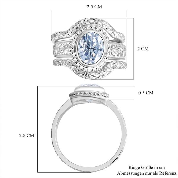 Royal Bali - D Joy Moissanit Ring 925 Silber (Größe 17.00) ca. 2.78 ct image number 5