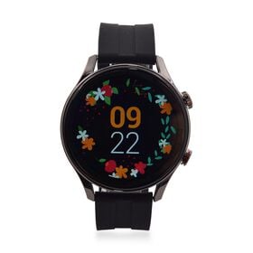 L05 Smartwatch, 1.5 Zoll HD Display, Herzfrequenz-, Blutdruck- und Blutsauerstoffmessung, Schwarzes Silikonarmband