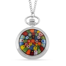 STRADA - Mehrfarbiges Murano-Stil Glas Uhren 91.4 cm Eisen