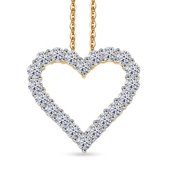 LUXURIANT DIAMOND - Lab Grown Diamant SI-GH SGL zertifiziert Anh&auml;nger mit Kette ca. 45 cm 925 Silber 750 Gelbgold Vermeil ca. 1.00 ct