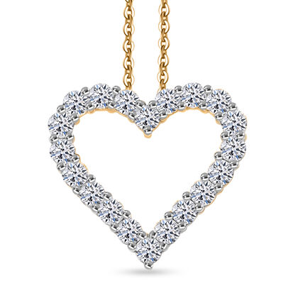 LUXURIANT DIAMOND - Lab Grown Diamant SI-GH SGL zertifiziert Anh&auml;nger mit Kette ca. 45 cm 925 Silber 750 Gelbgold Vermeil ca. 1.00 ct