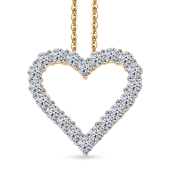 LUXURIANT DIAMOND - Lab Grown Diamant SI-GH SGL zertifiziert Anhänger mit Kette ca. 45 cm 925 Silber 750 Gelbgold Vermeil ca. 1.00 ct image number 0