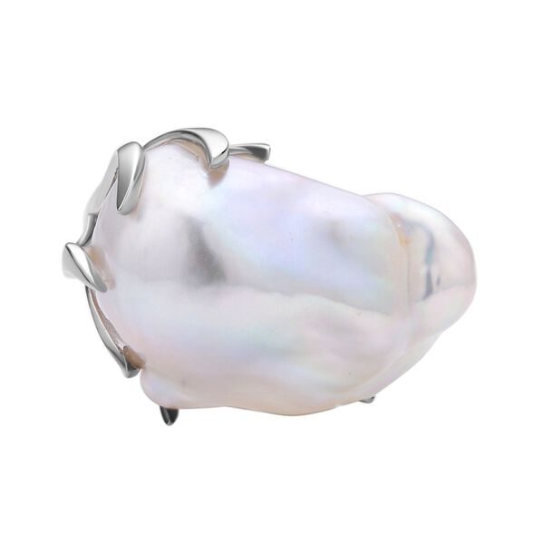 Wei&szlig;er Barockperlen und Zirkon-Ring - 15-25 mm