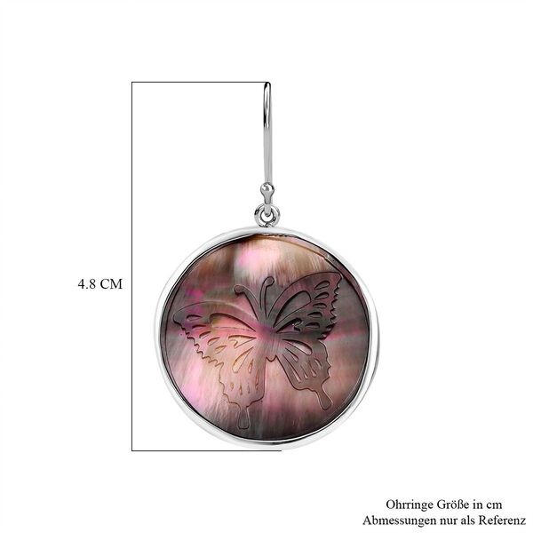 Graue Muschelkernperle Ohrringe 925 Silber image number 5