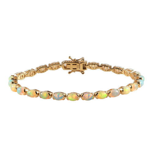 Natürliches, äthiopisches Opal-Tennisarmband in Silber image number 0