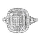 Weißer Diamant P3 Ring, 925 Silber platiniert, (Größe 20.00), ca. 0.50 ct