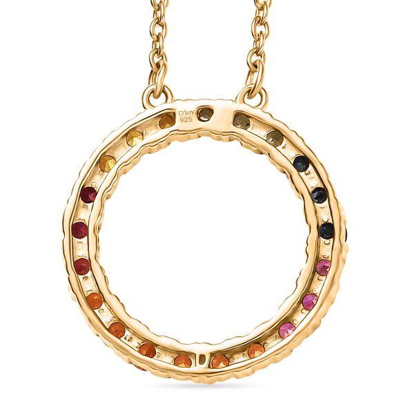 D'Joy AA Mehrfarbig Saphir Halskette ca. 45 cm 925 Silber 750 Gelbgold Vermeil ca. 1,58 ct. image number 5