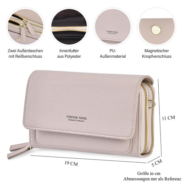 Crossbody-Tasche mit RFID-Schutz, Grau image number 4