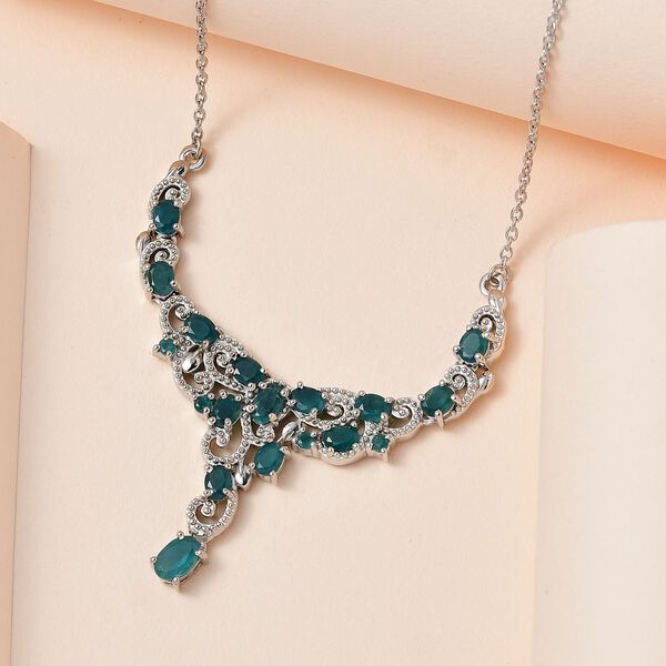 Grandidierit-Halskette, ca. 45 cm, 925 Silber platiniert ca. 2.90 ct image number 2