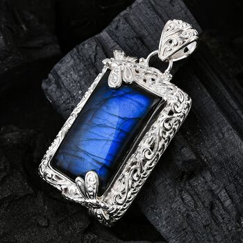 Labradorit Anh&auml;nger 925 Silber ca. 19,39 ct.