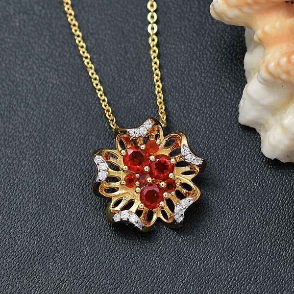 AAAA Blaze-Feueropal Schmuckset 925 Silber 750 Gelb Vergoldet ca. 0,58 ct. image number 2