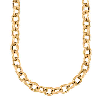 Rolo Halskette in 925 Silber vergoldet, 50cm