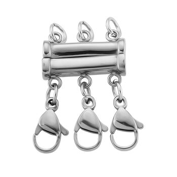 Evertrue - Stufenschloss mit drei Reihen, 316L Edelstahl, ca. 6,00g, Silberfarben