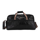 Patchwork-Reisetasche aus weichem Schafleder, mit Tragegriffen und abnehmbarem Schulterriemen, 46x25x27 cm, Schwarz