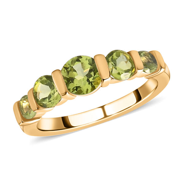 Nat&uuml;rlicher Peridot-Ring, 925 Silber vergoldet  ca. 2,59 ct image number 4