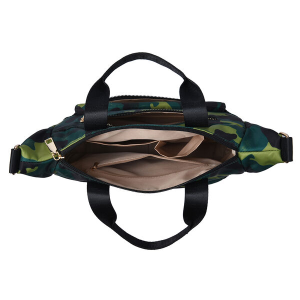 Tarnmuster Schultertasche für Damen, Größe 32x12x25 cm, Grün image number 5