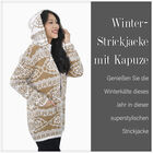 Winter-Kapuzenpullover mit 2 Taschen, Khaki und weiß image number 3