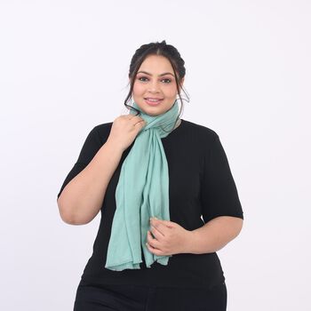 LA MAREY - 100% Kaschmirwolle superweicher Schal, Gr&ouml;&szlig;e 70x190 cm, Jadegr&uuml;n