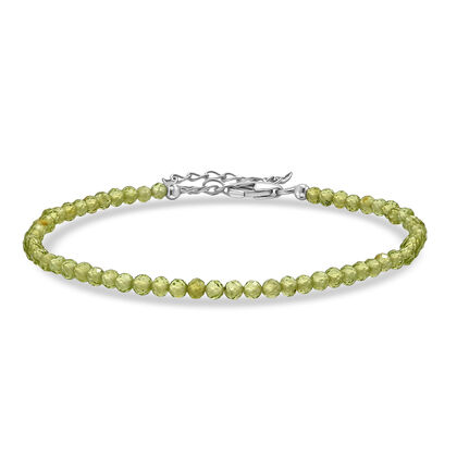 D'Joy Peridot Armband ca. 19 cm + 5 cm Extender, 925 Silber rhodiniert ca. 12,00 ct.
