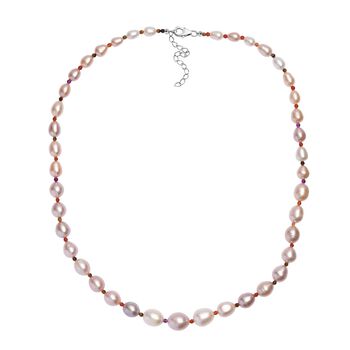 Mehrfarbige S&uuml;&szlig;wasserperle und Multi Edelstein 45cm Halskette